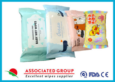 Colorful Tightness Package Baby Wet Tissue 20 *16cm Sheet Size Alcohol Free