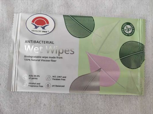 Biodegradable Antibacterial Wet Wipes 100% Natural Viscose Fiber