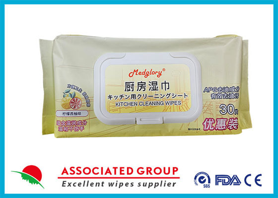 기름과 지방을 제거 해독 표면 가구 청소 젖은 지느러미 주방 수건, 30pcs 주방 젖은 조직