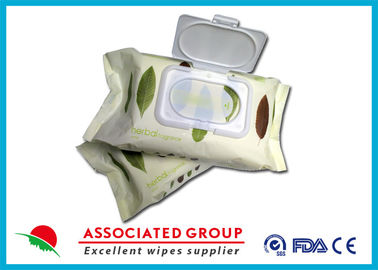 뚜껑을 가진 젖은 닦음 조직 초본 향수 80PCS Flowpack를 청소하는 손/입