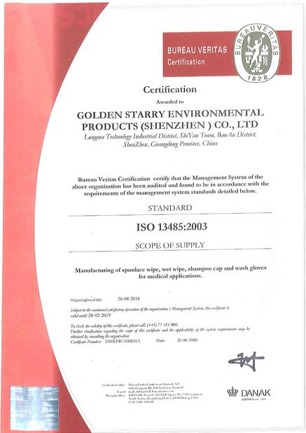 중국 Golden Starry Environmental Products (Shenzhen) Co., Ltd. 인증